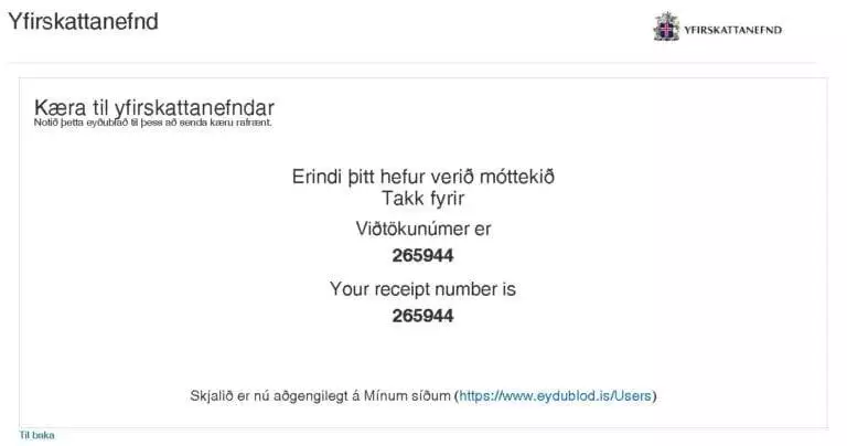 Kæra til yfirskattanefndar